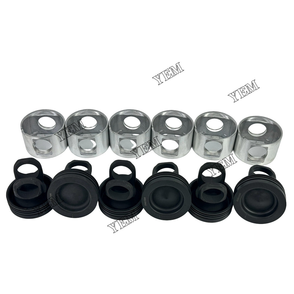 6 pcs 20431540 D12D OEM Piston STD & Pin &Circlip For Volvo D12D diesel engines For Volvo