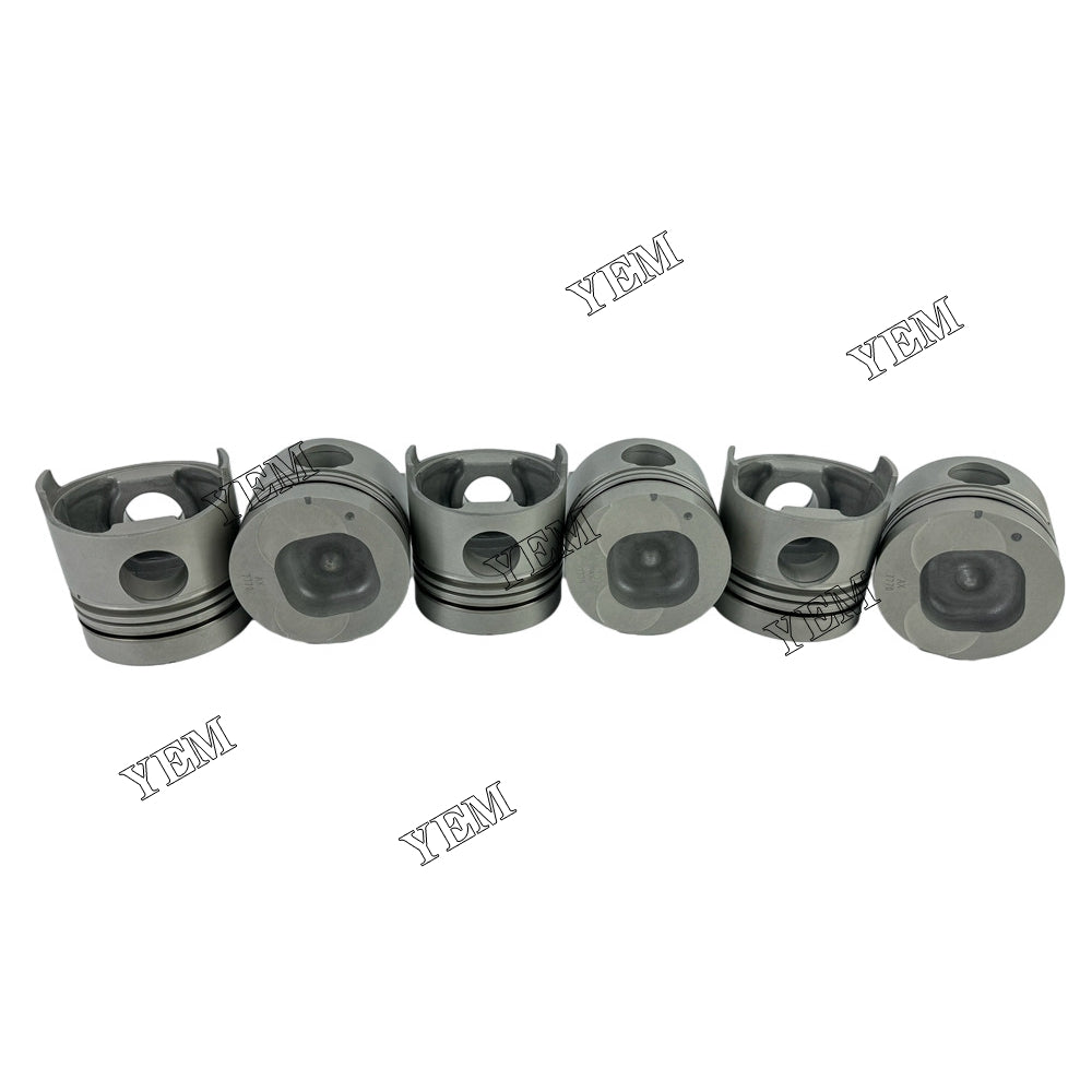 6 pcs 6BD1 OEM Piston STD & Pin &Circlip For Isuzu 6BD1 diesel engines