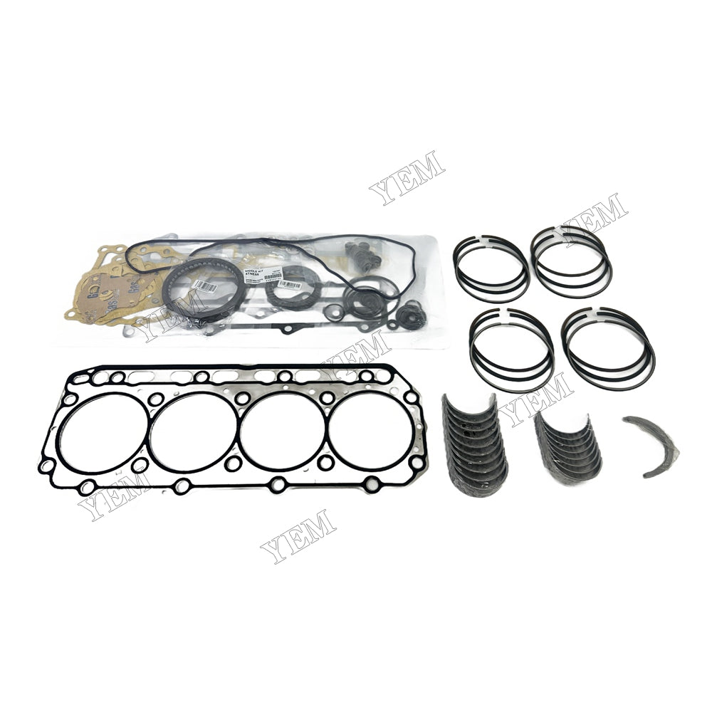 4TNV88 Piston ring set Gasket kit Crankshaft and Rod Bearings Set For Yanmar