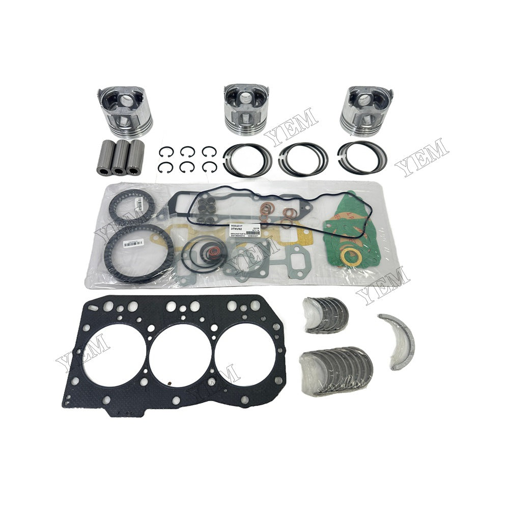 Piston With ring set Gasket kit main and connecting rod bearings Set For Yanmar 3TNV82 Engine Foe Yanmar