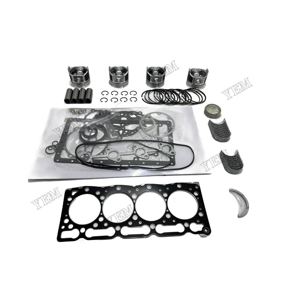 V1505 Piston With ring set Gasket kit main and connecting rod bearings Set For Kubota Foe Kubota