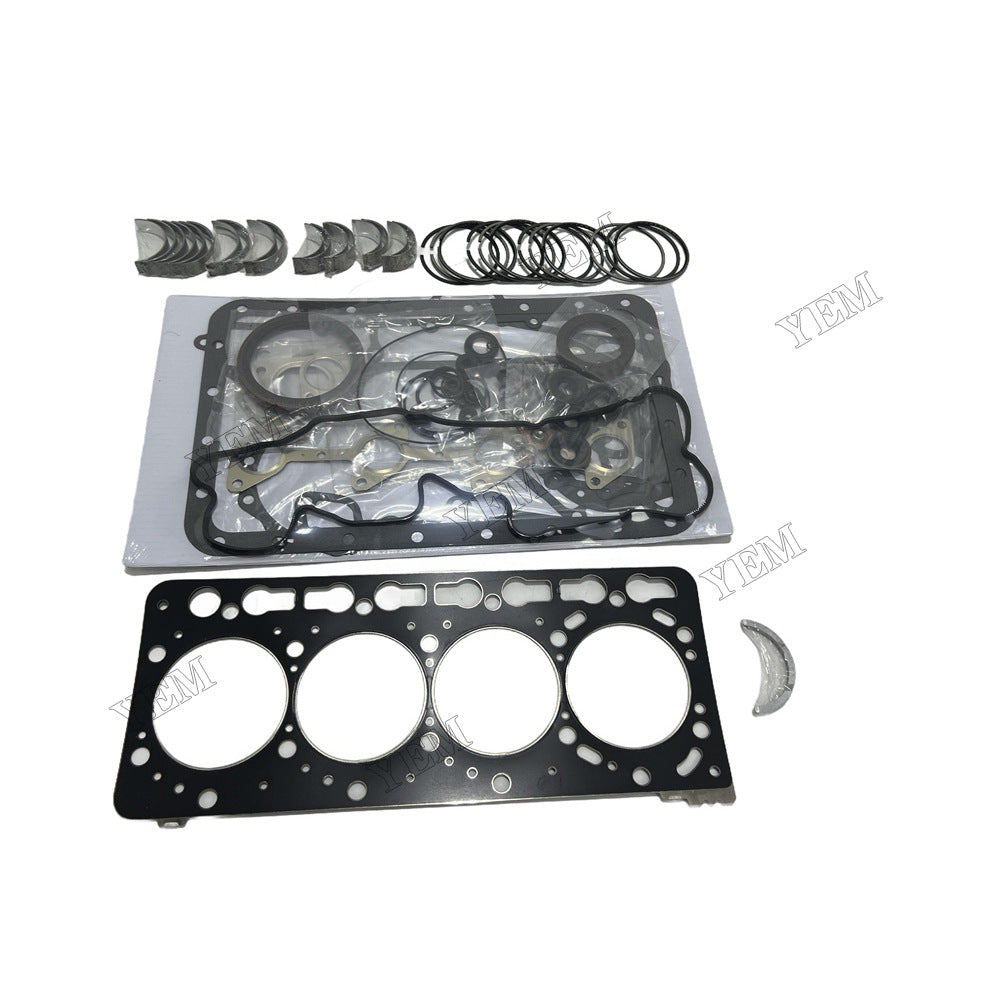 12V V3600 Piston ring set Gasket kit Crankshaft and Rod Bearings Set For Kubota Foe Kubota