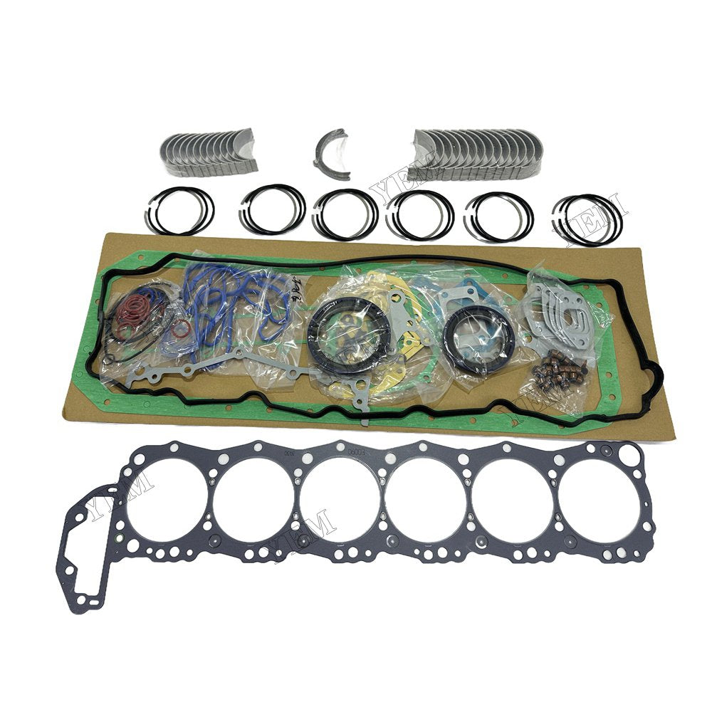 24V Piston ring set Gasket kit Crankshaft and Rod Bearings Set For Hino J08E Engine