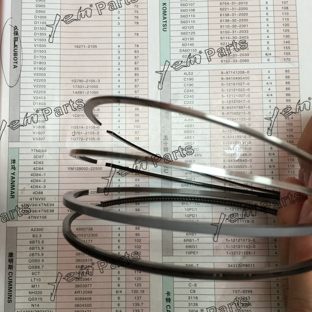 4HE1 PISTON RING FOR ISUZU DIESEL ENGINE PARTS For Isuzu