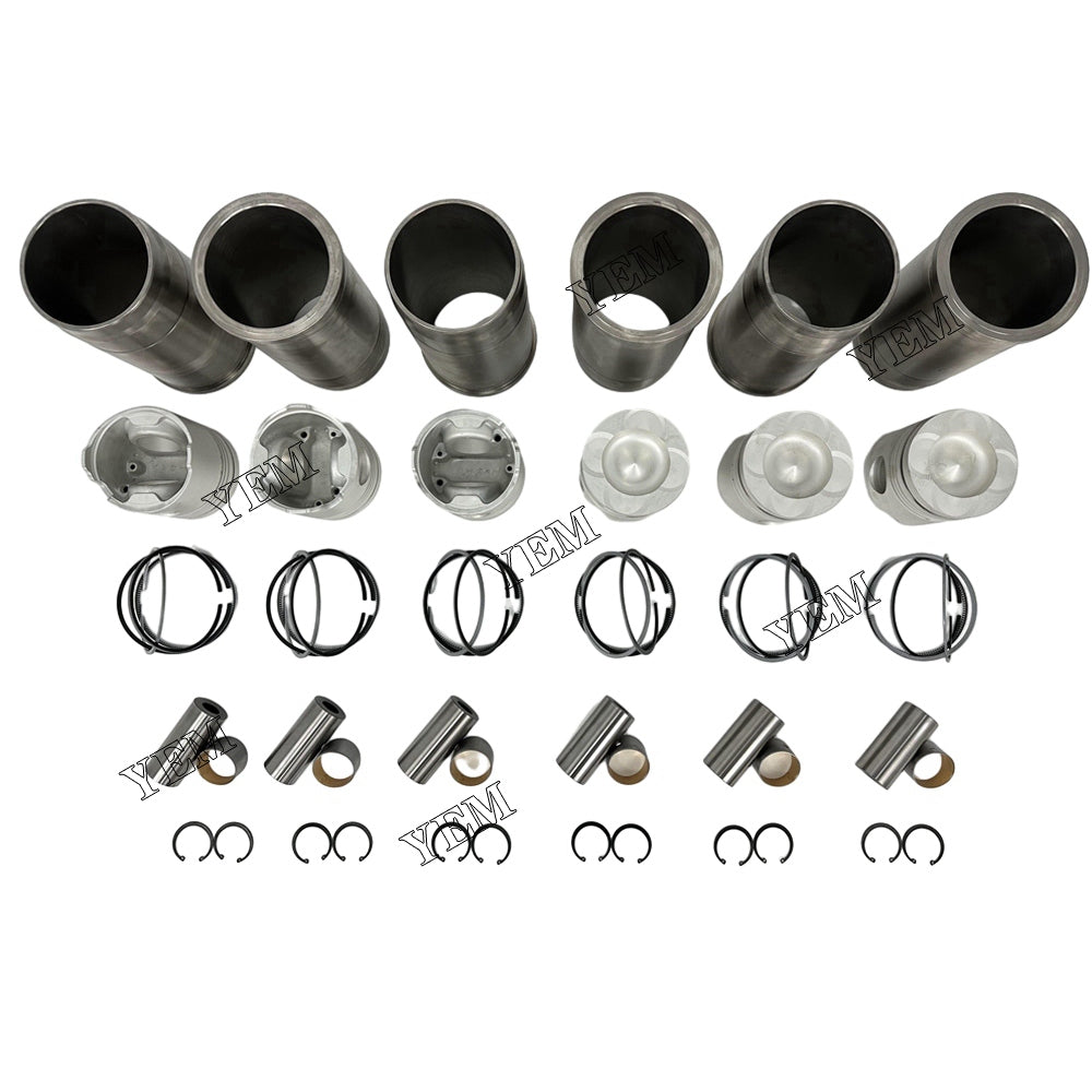 For Hino 6 pcs K13C Overhaul Kit Liner Piston With Ring diesel engine parts YEMPARTS