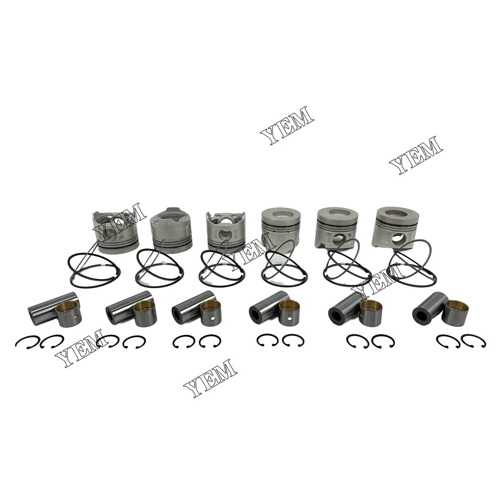 For Hino 6 pcs H07D Piston With Rings diesel engine parts