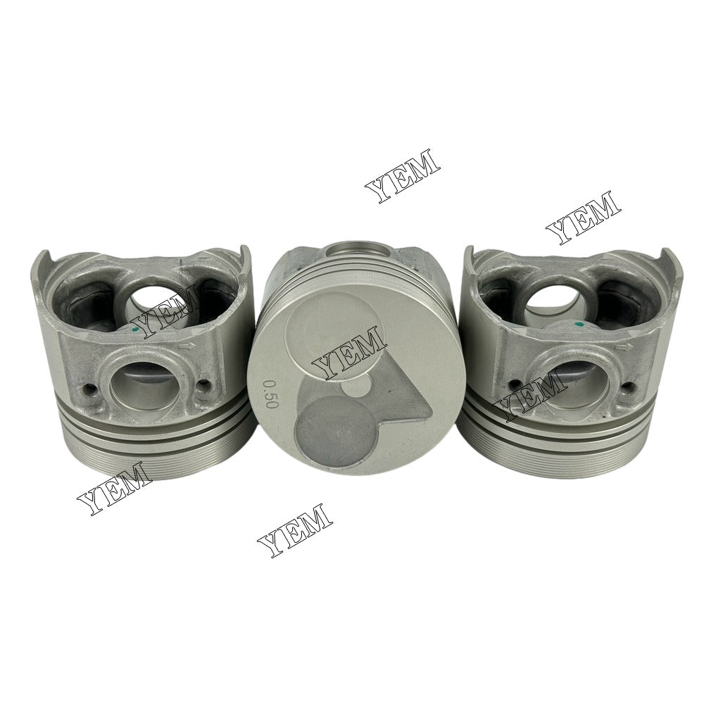 For Kubota 3 Cylinder Piston Kit +0.5mm D640 Engine Parts