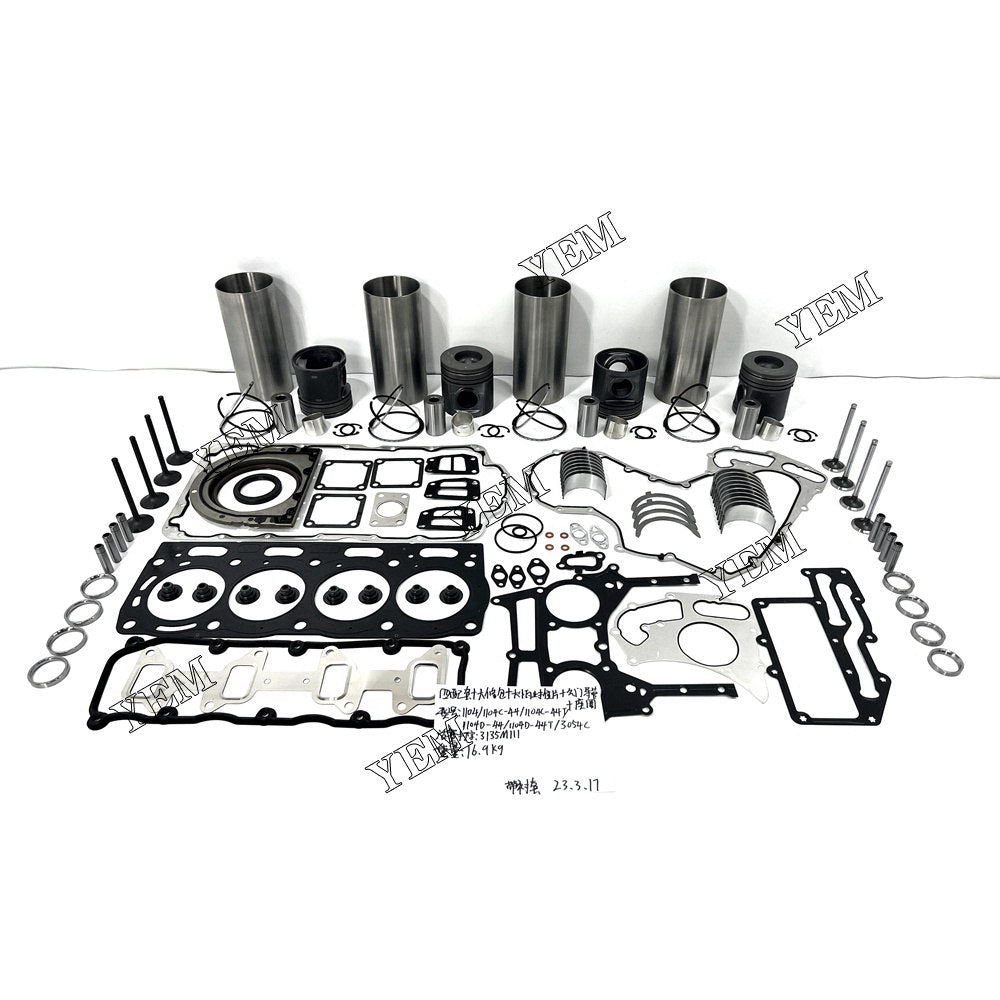 3054C Overhaul Rebuild Kit With Gasket Set Bearing-Valve Train For Yanmar 6 cylinder diesel engine parts