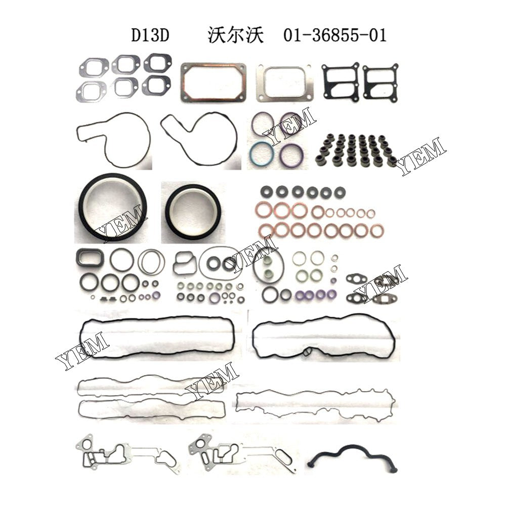 high quality D13D Full Gasket Kit 01-36855-01 For Volvo Engine Parts