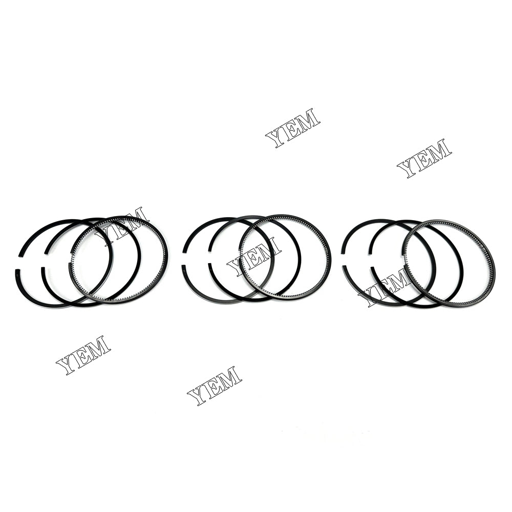 For Yanmar 3TNA72 72.5mm Piston Ring+0.5mm 3.5MM 3 Cylinder Diesel Engine Parts For Yanmar