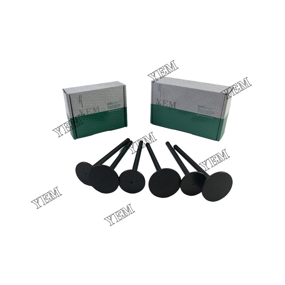 6 PCS K3F Intake Valve & Exhaust Valve Kit For Mitsubishi UE 25 excavator For Mitsubishi