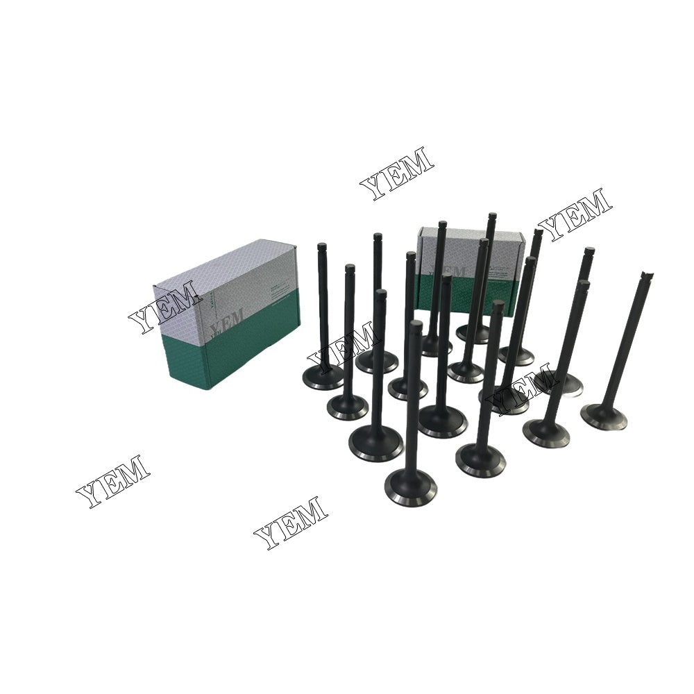 16 PCS D24 Intake Valve & Exhaust Valve Kit For Doosan / DEVELON E57W excavator For Doosan / DEVELON