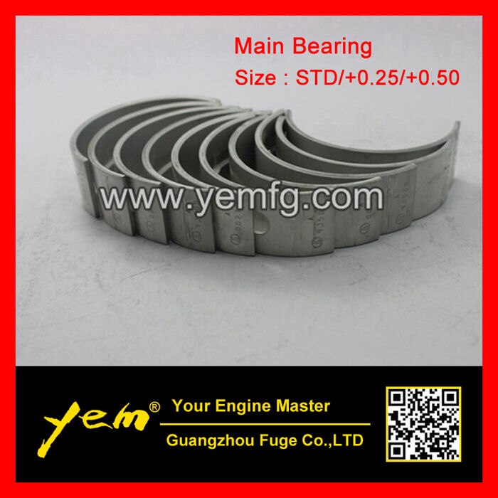 4TNV84 ENGINE CRANKSHAFT AND CONNECTING ROD MAIN BEARING + CON ROD BEARING SIZE: STD/+0.25/+0.50 FOR YANMAR DIESEL ENGINE PARTS For Yanmar