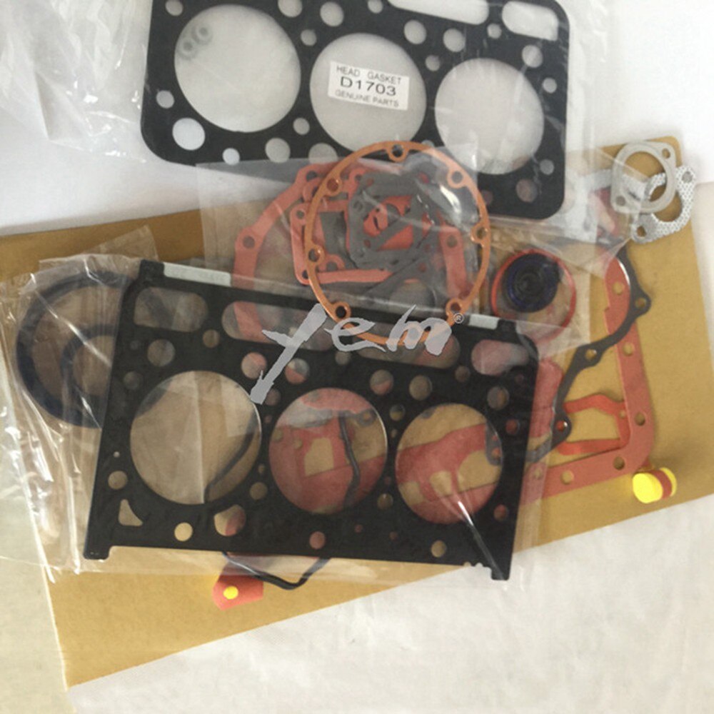 D1703 FULL GASKET SET WITH CYLINDER HEAD GASKET 16394-03310 METAL FOR KUBOTA DIESEL ENGINE PARTS For Kubota