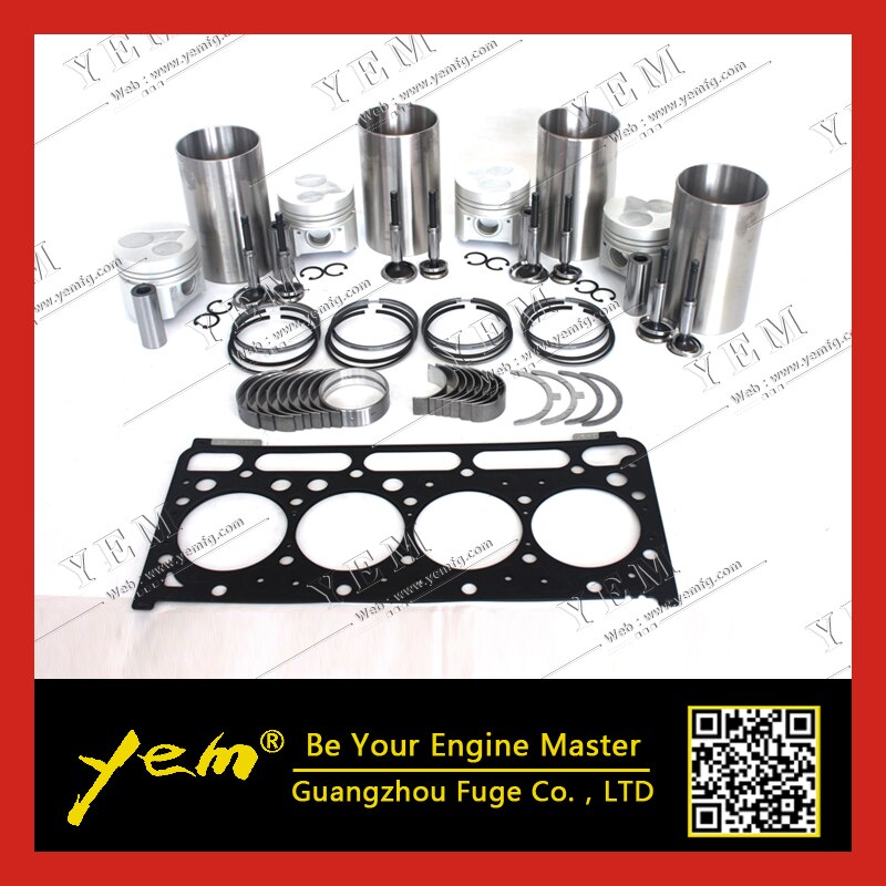 V2203 V2403 V2203-B PISTON 16423-21112 LINER KIT WITH BEARING VALVE SEAT GUIDE AND HEAD GASKET FOR KUBOTA DIESEL ENGINE PARTS For Kubota