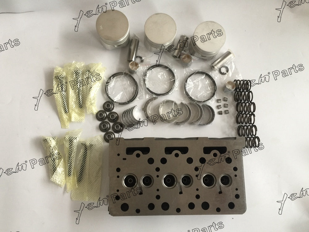 D1101 REPAIR KIT CYLINDER HEAD + PISTON + PISTON RING + CRANKSHAFT BEARINGS + CON ROD BEARING FOR KUBOTA DIESEL ENGINE PARTS For Kubota