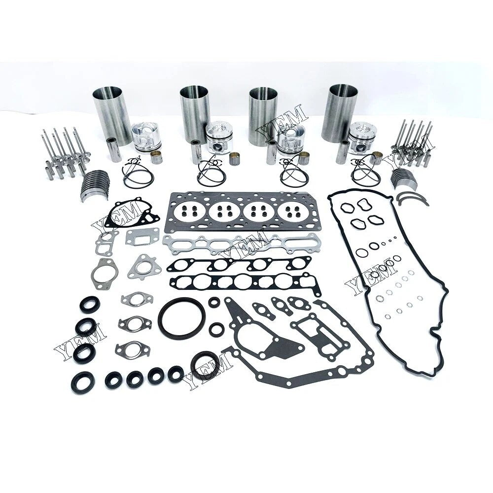 For Mitsubishi excavator engine 4D56 Engine Overhaul Kit With Bearings Piston Rings Full Gasket Set Liner Valve Kit YEMPARTS