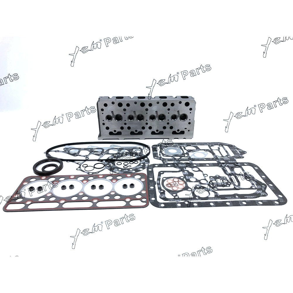 YEM Engine Parts Complete Cylinder Head Assy w Valves & Full Gasket Set For Kubota V1902 Engine For Kubota