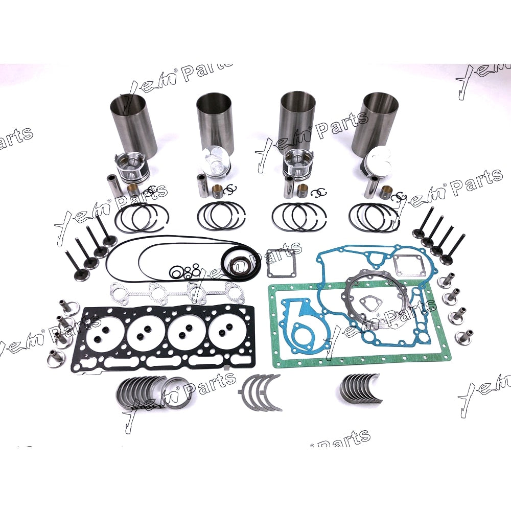 YEM Engine Parts V1505 V1505T Overhaul Rebuild Kit For Kubota Engine Bobcat W Valves For Kubota