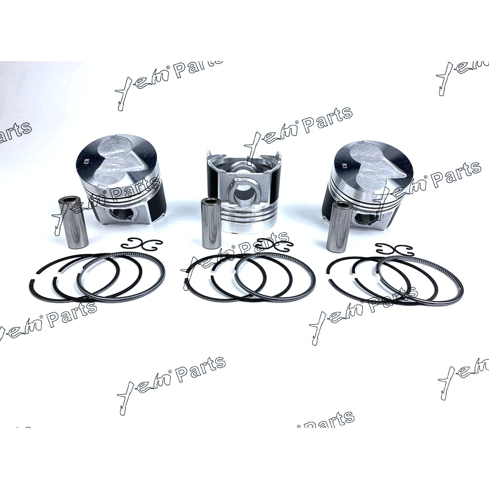 YEM Engine Parts Piston + Ring Kit Set STD 83mm For Kubota D1503 x3 PCS Engine Parts For Kubota