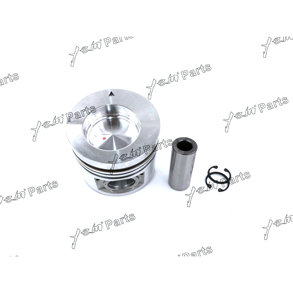 YEM Engine Parts 4 Sets STD Piston Set (Pin & Clip) with Rings For Mitsubishi S4S Engine Forklift For Mitsubishi