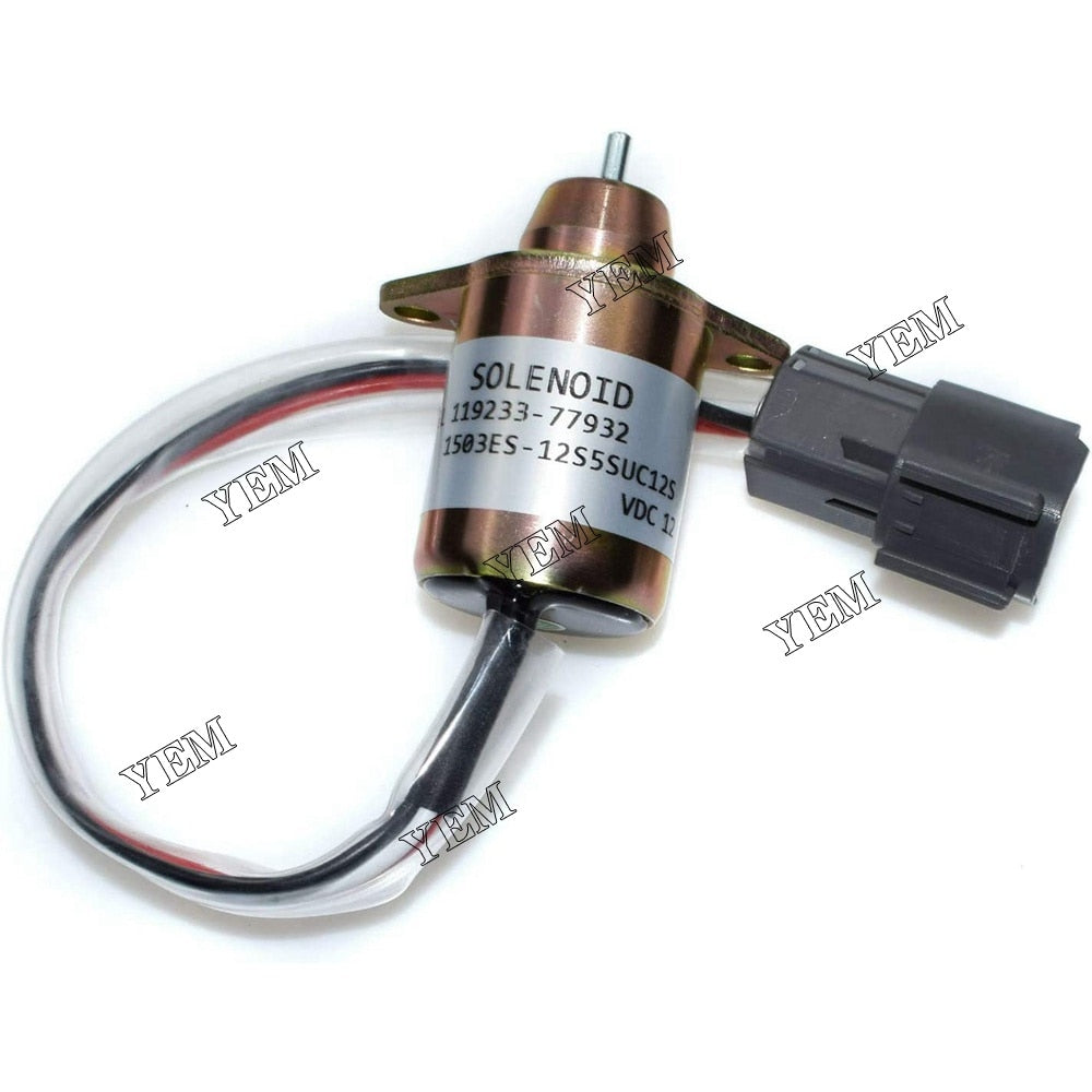 YEM Engine Parts Fuel Shutoff Solenoid 119233-77932 1503ES-12S5SUC12S For Yanmar John Deere For Yanmar