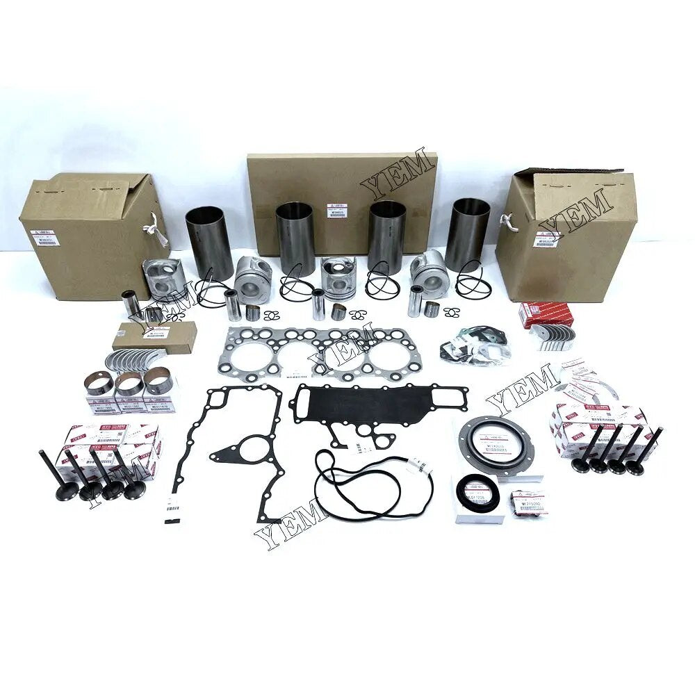 For Mitsubishi excavator engine 4D34 Cylinder Liner Kit With Cylinder Liner Piston Rings Set ME996025 YEMPARTS