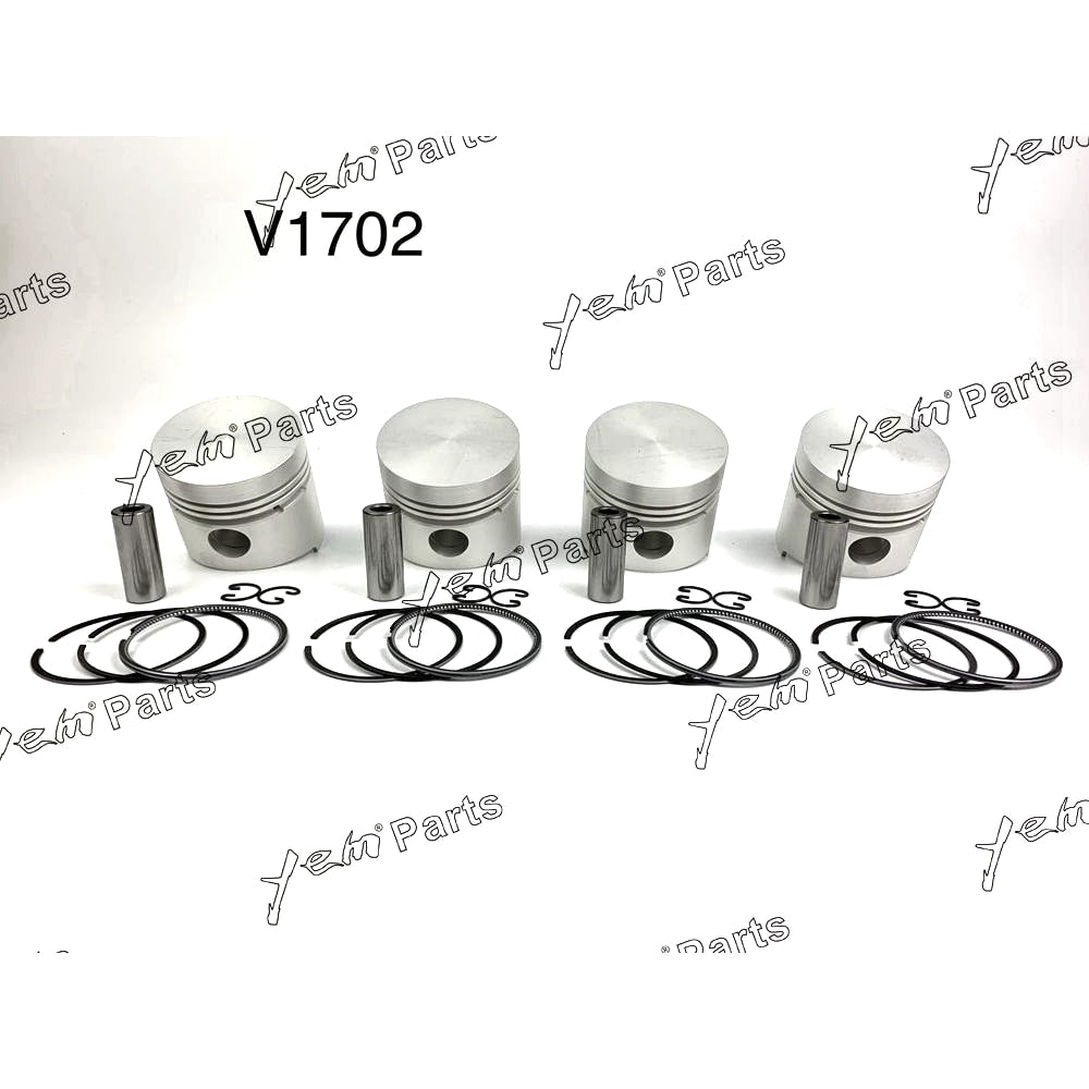 YEM Engine Parts Piston + Ring Kit Set STD 82mm For Kubota D1302 / V1702 Engine Parts For Kubota