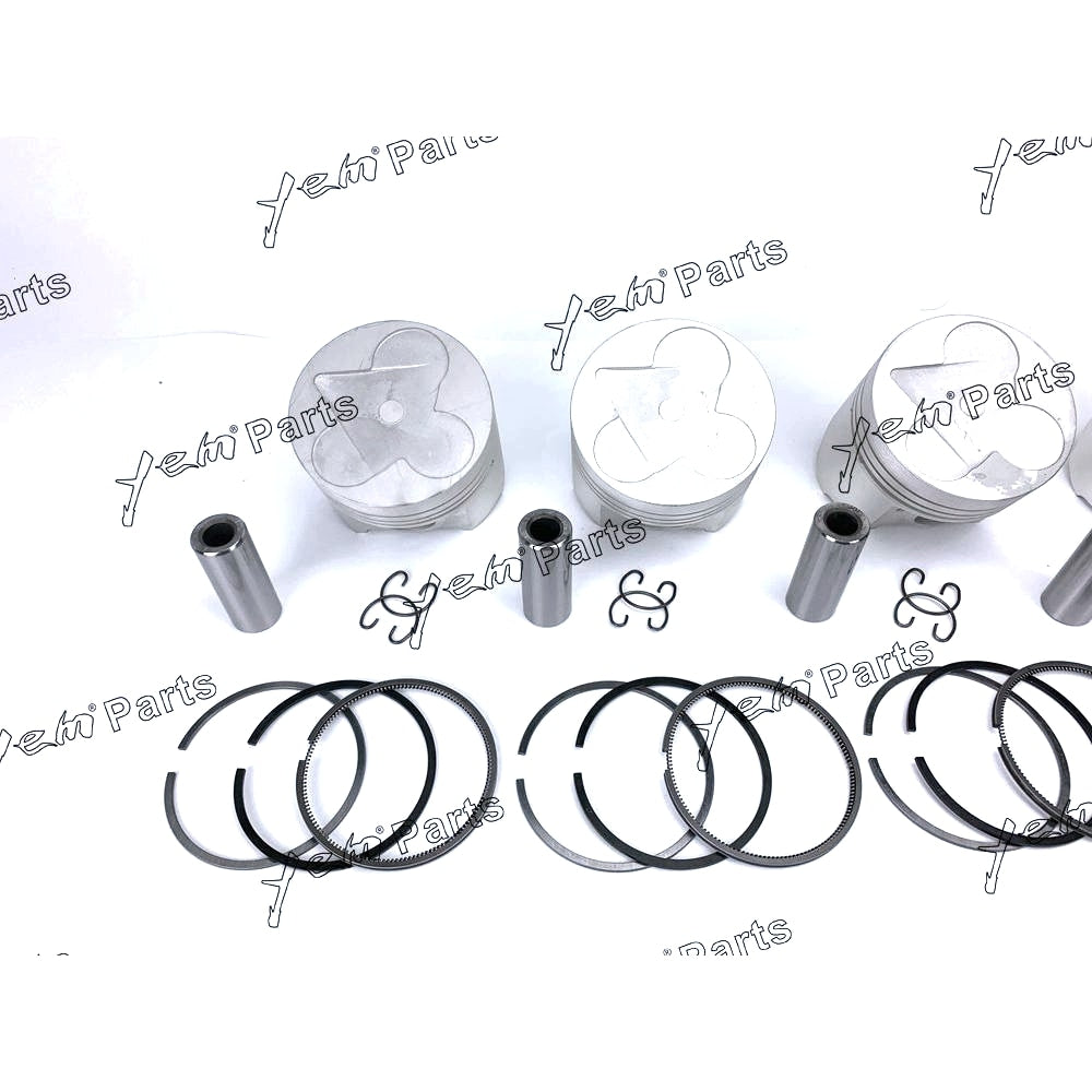 YEM Engine Parts Piston + Ring Kit Oversize 98mm (+0.50mm) For Kubota V3300 (1C010-21110) x4 PCS Engine Parts For Kubota