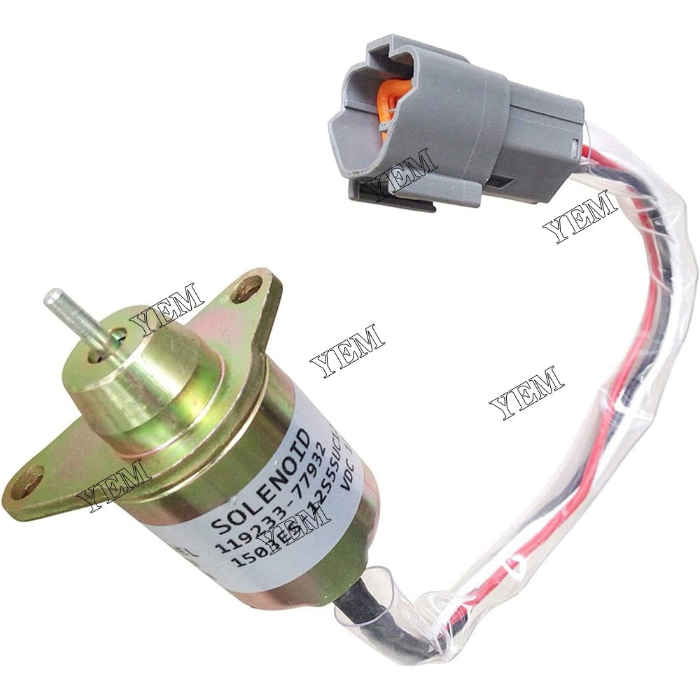 YEM Engine Parts 12V Fuel Stop Solenoid VOE14521915 For Volvo EC20C EC27C EC55B EW55B EC35C EC55C For Volvo