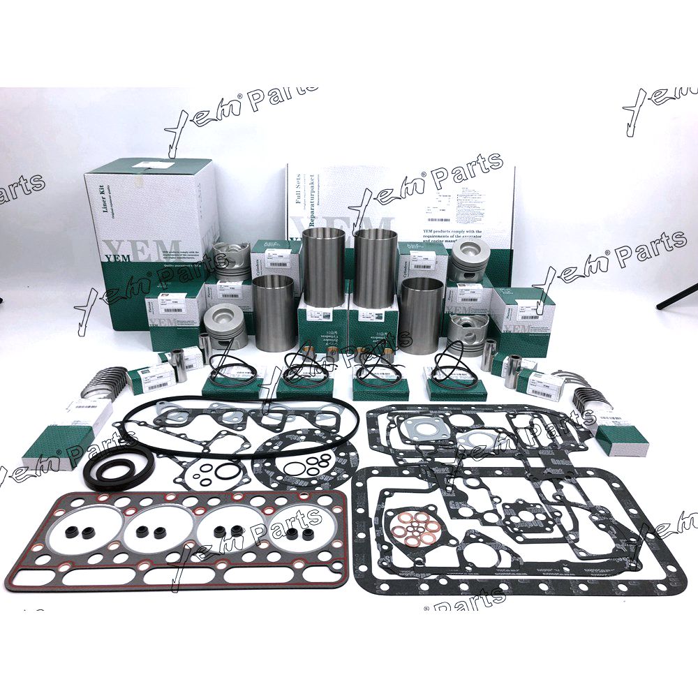 YEM Engine Parts V1902 Overhaul Rebuild Kit For Kubota Engine KX101 Excavator Piston Gasket Set For Kubota