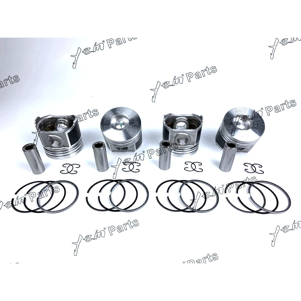 YEM Engine Parts Piston + Ring Kit STD 87mm For Kubota V2203M (1G813-21110 ) x4 PCS Engine Parts For Kubota