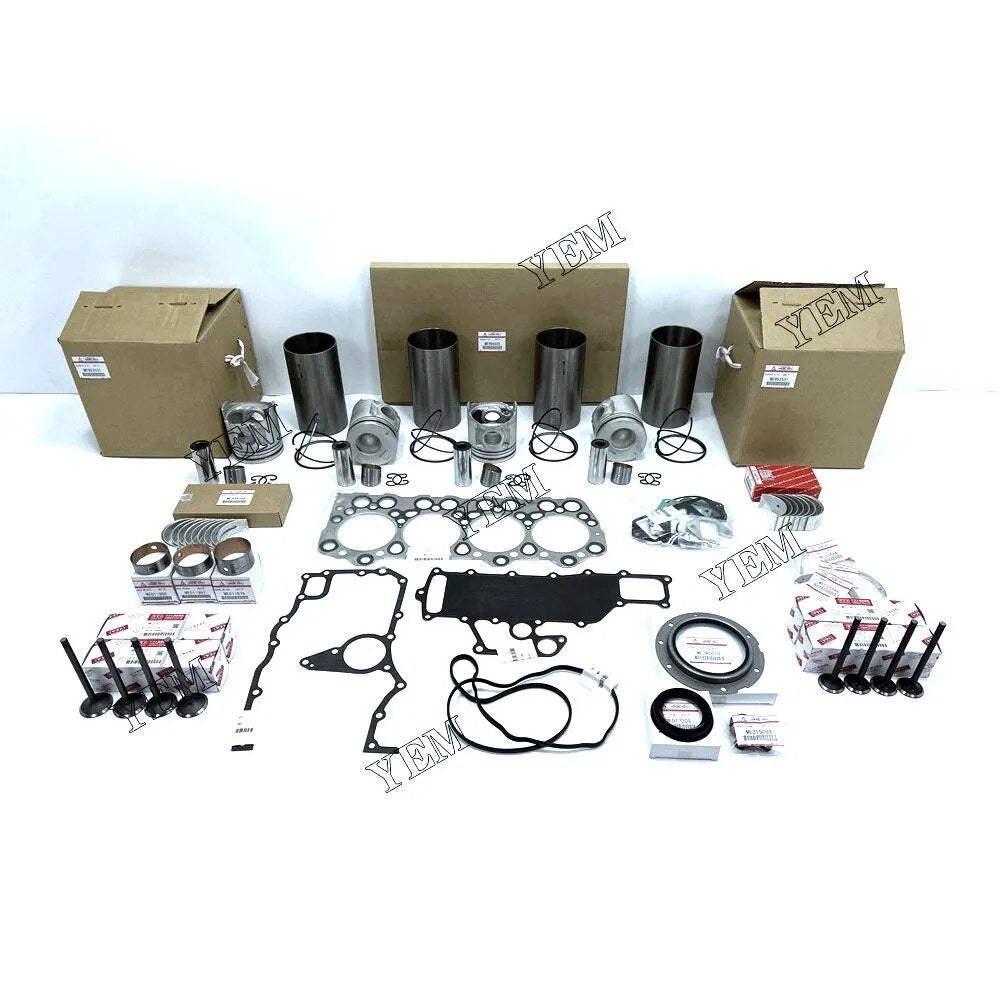 For Mitsubishi excavator engine 4D34 Cylinder Liner Kit With Cylinder Liner Piston Rings Set ME996025 YEMPARTS