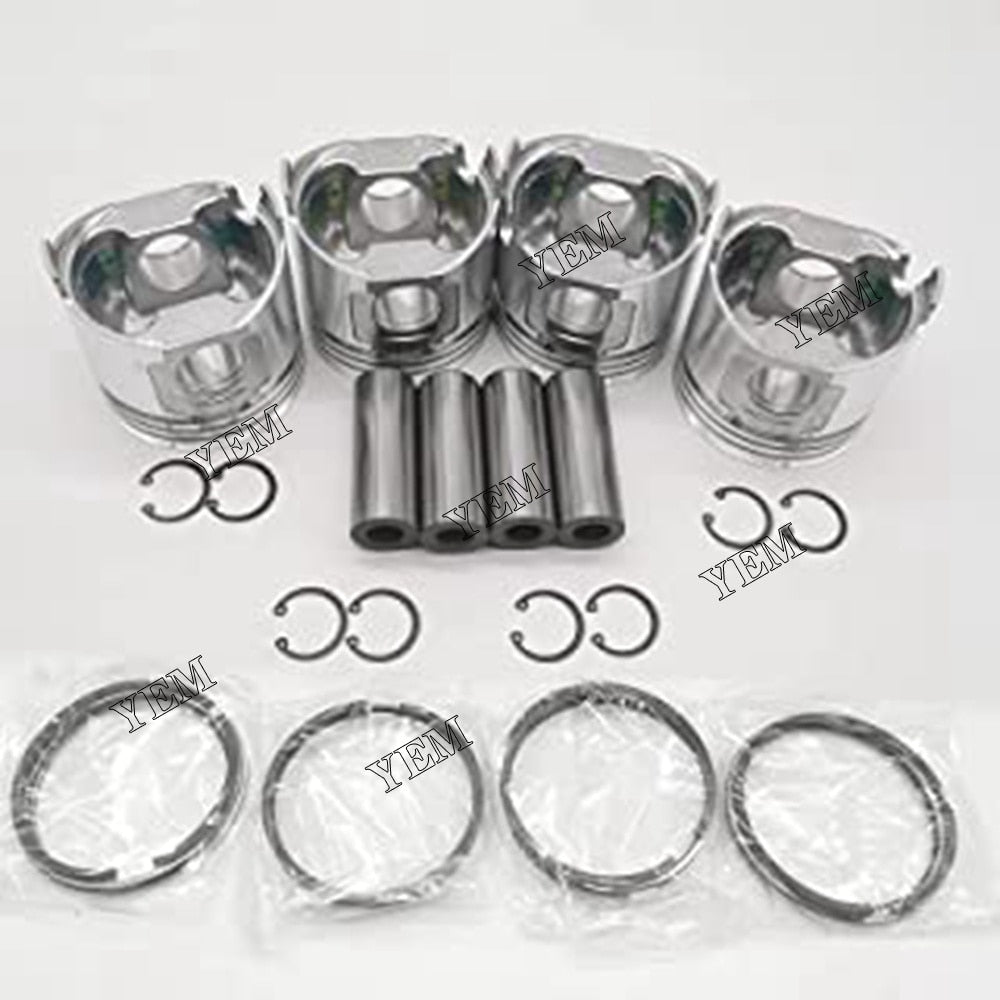 YEM Engine Parts 4 Sets STD Piston & Ring For Komatsu 4D94E 4D94E-1A WA65-3 , WA65PT-3, WA75-3 For Komatsu