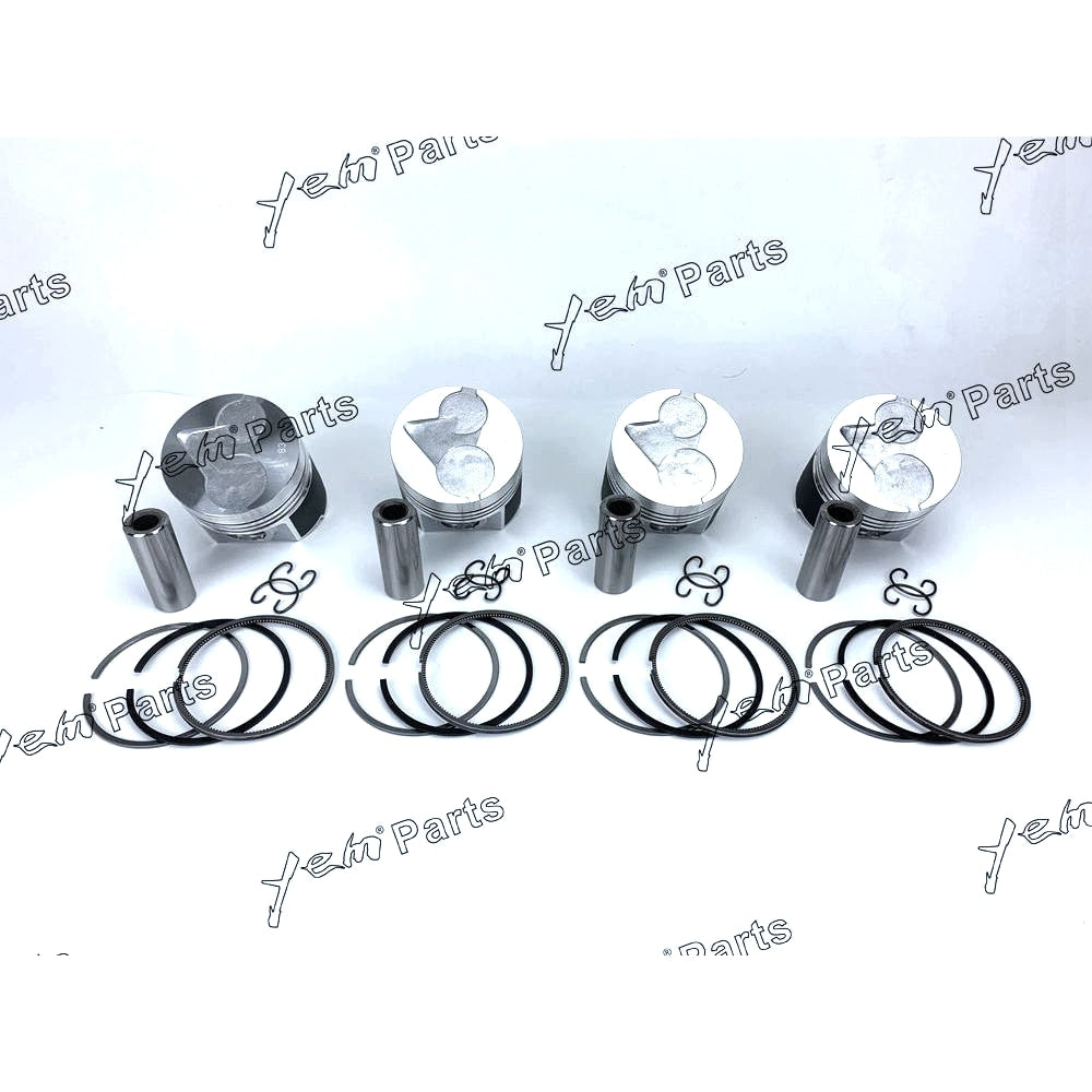 YEM Engine Parts Piston + Ring Kit Set Oversize 83mm (+0.50mm) For Kubota V2003 x4 PCS Engine Parts For Kubota