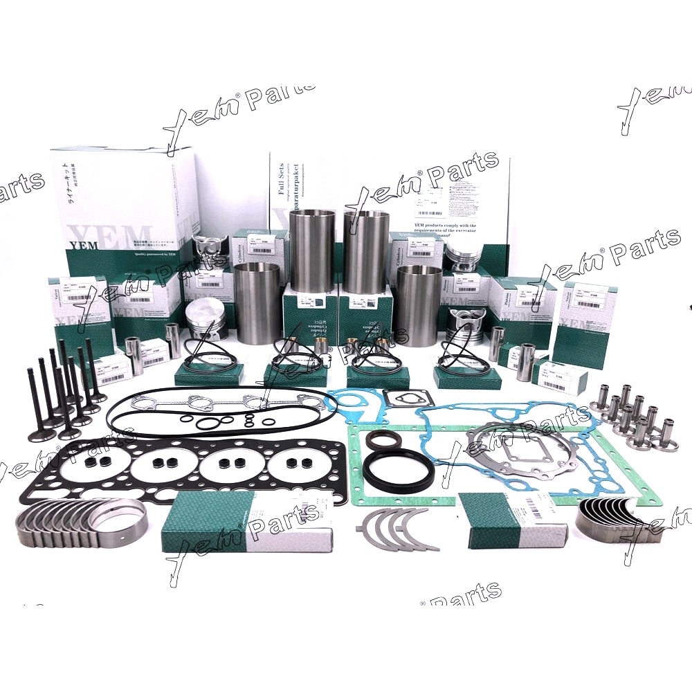 YEM Engine Parts V1305 V1305-B Overhaul Rebuild Kit with Liner For Kubota Engine Full gasket For Kubota