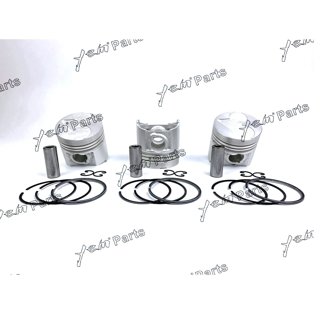 YEM Engine Parts Pistons + Rings Set Kit Oversize 80mm (+0.50mm) For Kubota D1403 x3 PCS Engine Parts For Kubota