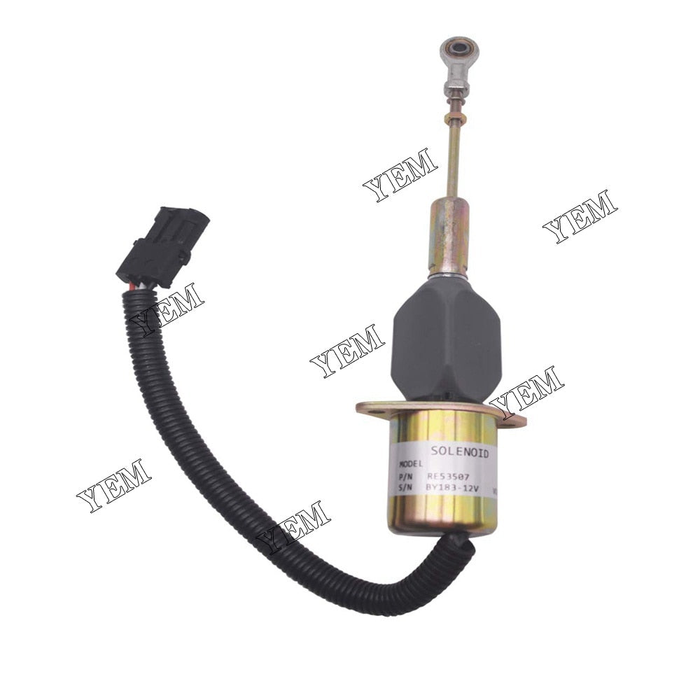 YEM Engine Parts Engine Electric Fuel Stop Shut off Solenoid RE53507 Motor 8.1L For John Deere For John Deere