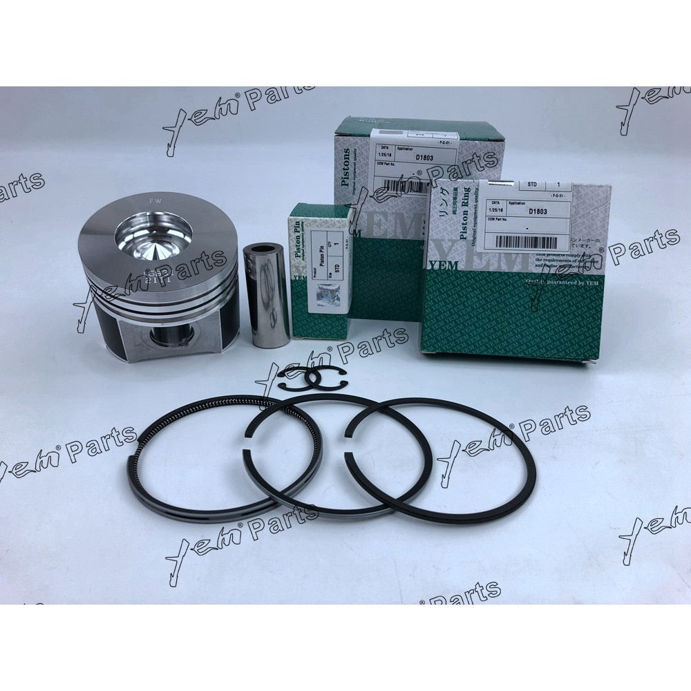 YEM Engine Parts STD Piston & Rings For Kubota V2403 D1803 D1703 V2203 Engine For Kubota