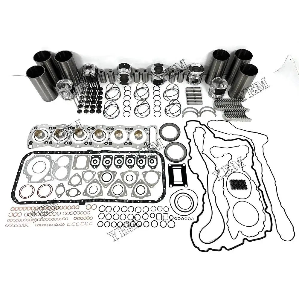 6X High performanceEngine Overhaul Rebuild Kit With Gasket Bearing Valve Set For Isuzu 6UZ1 Engine YEMPARTS