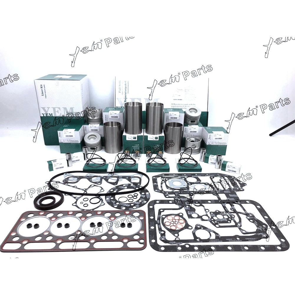 YEM Engine Parts Overhaul Engine Rebuild Kit Set & cylinder liner For Kubota V1902 Engine KX101 For Kubota