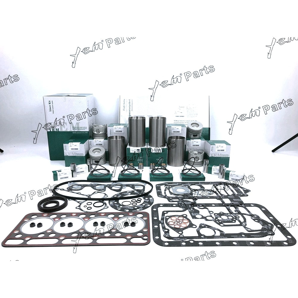 YEM Engine Parts Overhaul Engine Rebuild Kit Set & cylinder liner For Kubota V1902 Engine KX101 For Kubota