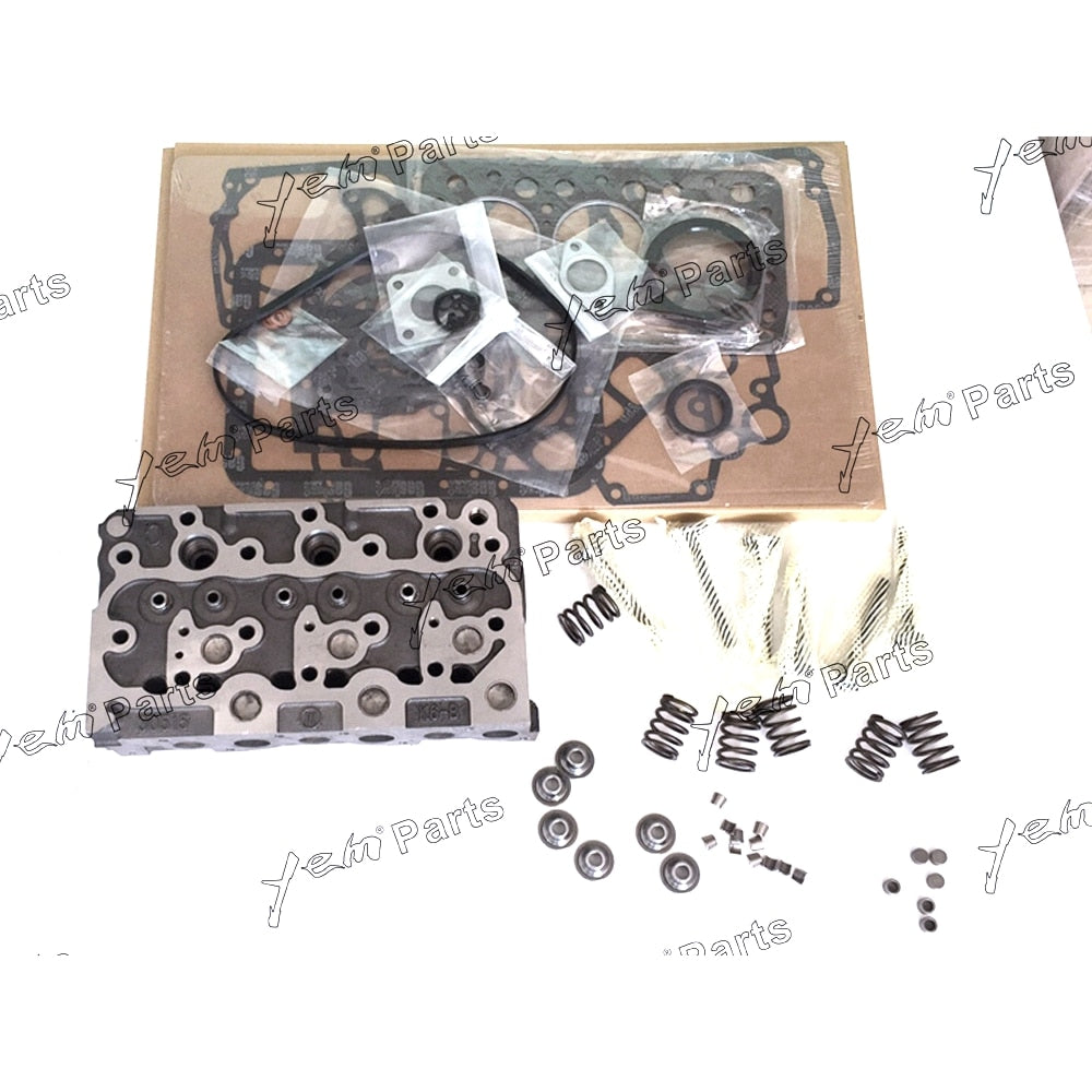 YEM Engine Parts For Kubota D1102 Complete Diesel Cylinder Head With Valves & Full Gakset For Kubota