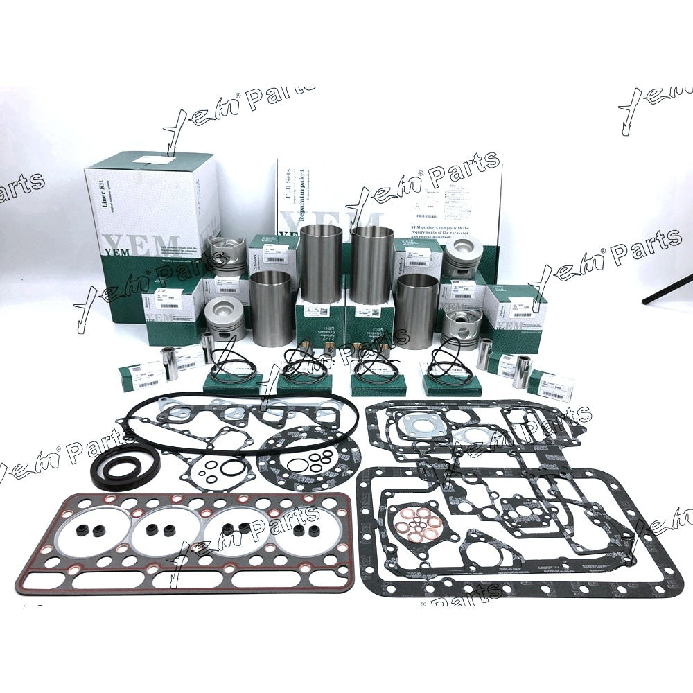 YEM Engine Parts Overhaul Engine Rebuild Kit Set & cylinder liner For Kubota V1902 Engine KX101 For Kubota