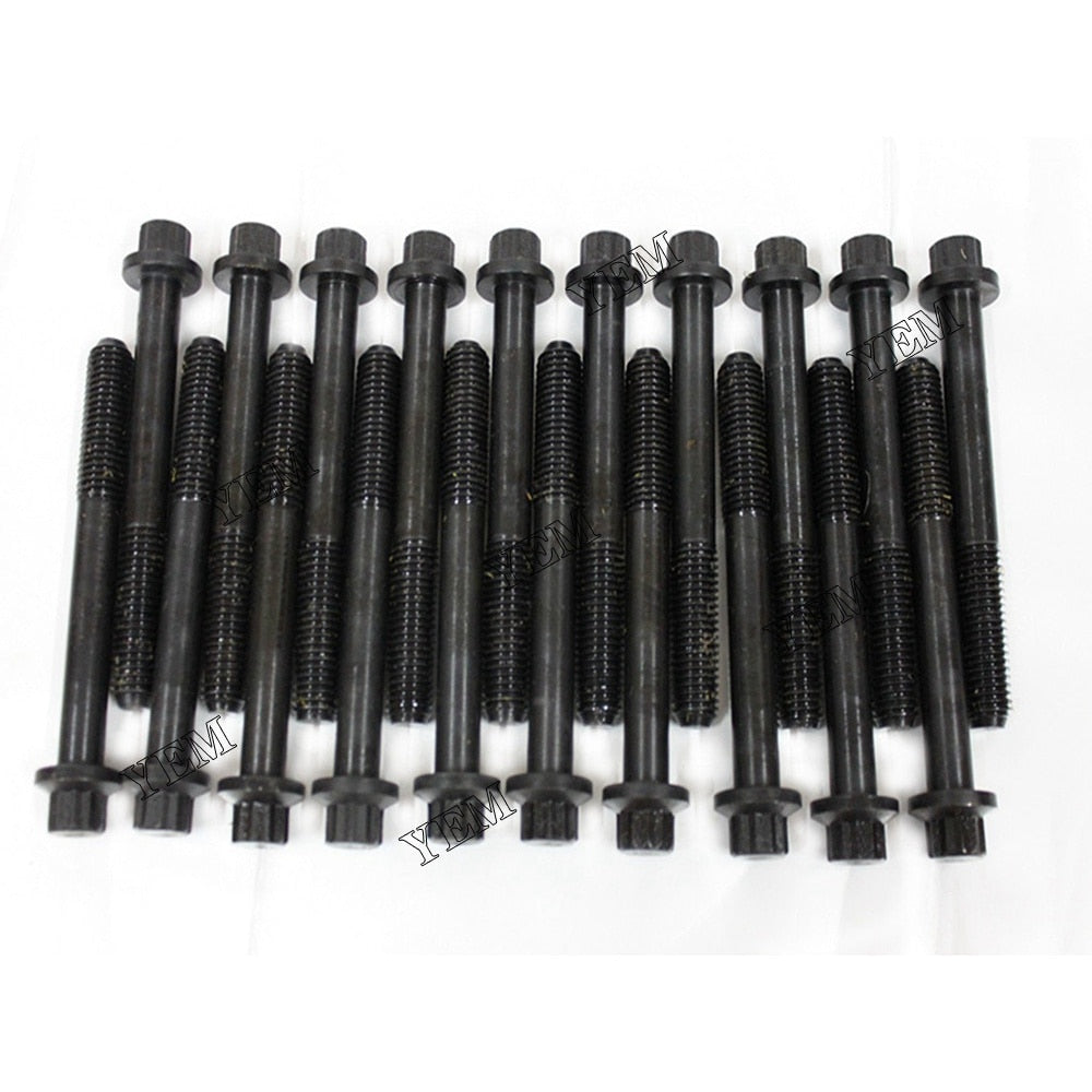 YEM Engine Parts 18pcs New Cylinder Head Bolt For Isuzu 4JG1 4JG2 4JH1 4KH1 Forklift Excavator For Isuzu