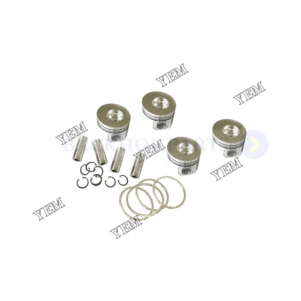 YEM Engine Parts For Yanmar For Komatsu 4TNE88 4D88E Piston Kit+Ring Set 129001-22081 129001-22500 For Yanmar