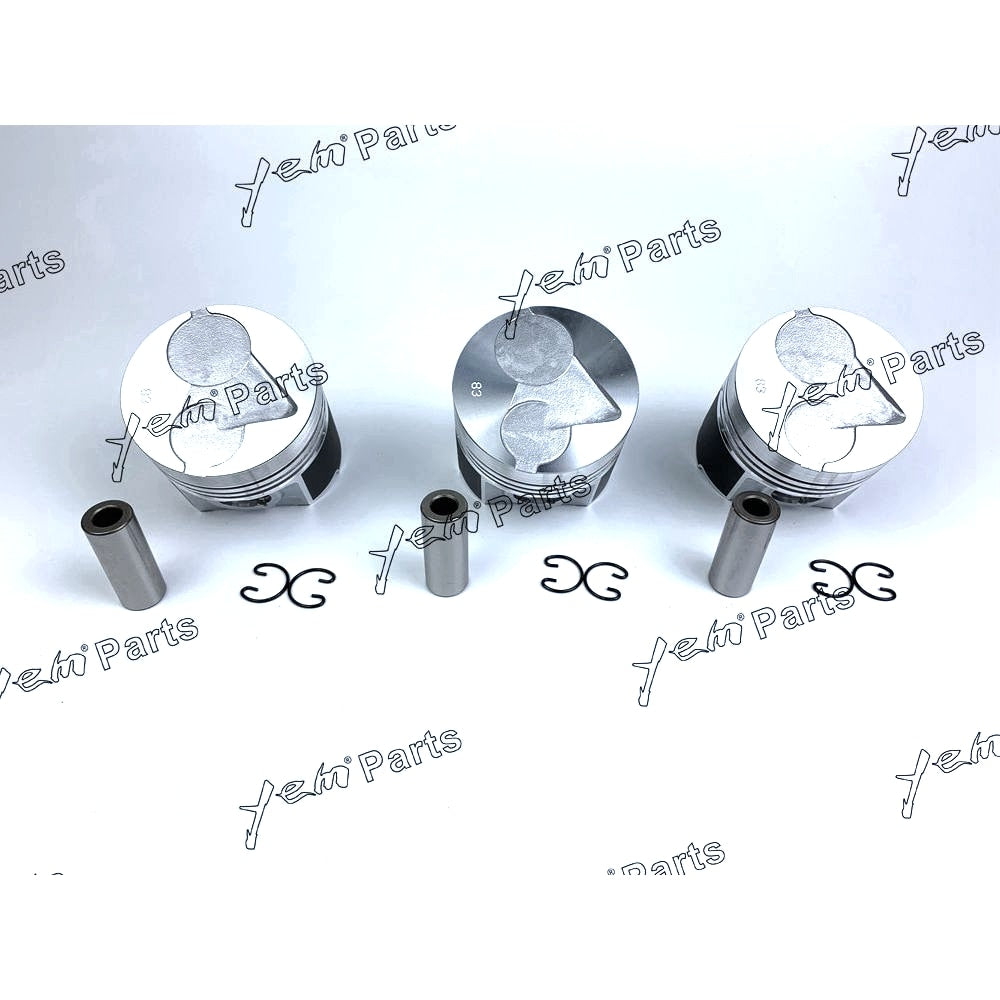 YEM Engine Parts Pistons Set Oversize 83mm (+0.50mm) For Kubota D1503 x3 PCS Engine Parts For Kubota