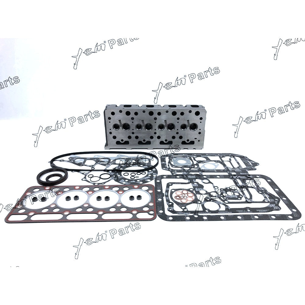 YEM Engine Parts Complete Cylinder Head Assy w Valves & Full Gasket Set For Kubota V1902 Engine For Kubota