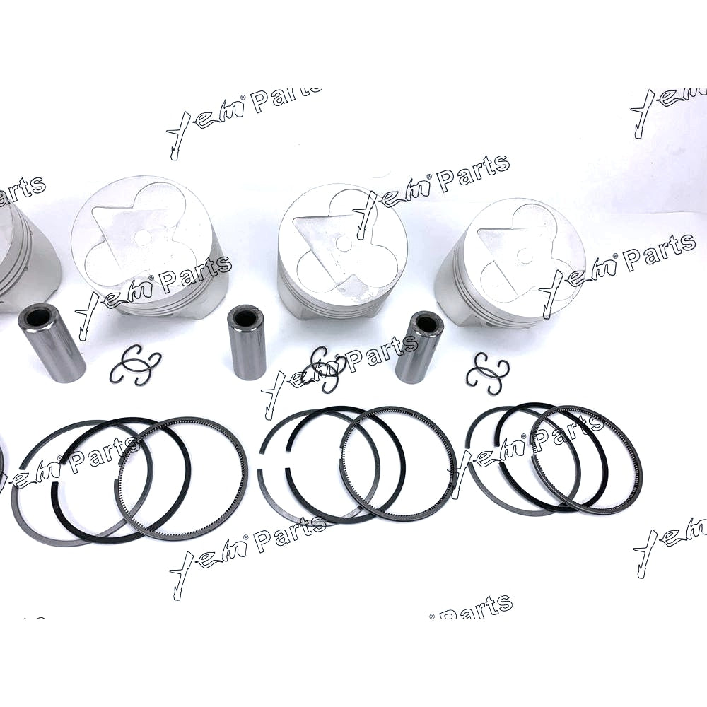 YEM Engine Parts Piston + Ring Kit Oversize 98mm (+0.50mm) For Kubota V3300 (1C010-21110) x4 PCS Engine Parts For Kubota