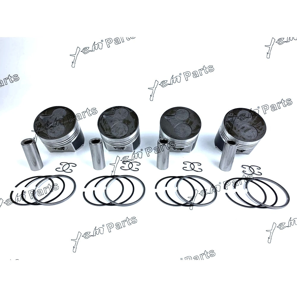 YEM Engine Parts Vortex New 4 Sets For Kubota Engine V2203 STD Piston Set (Pin & Clip) with Rings For Kubota